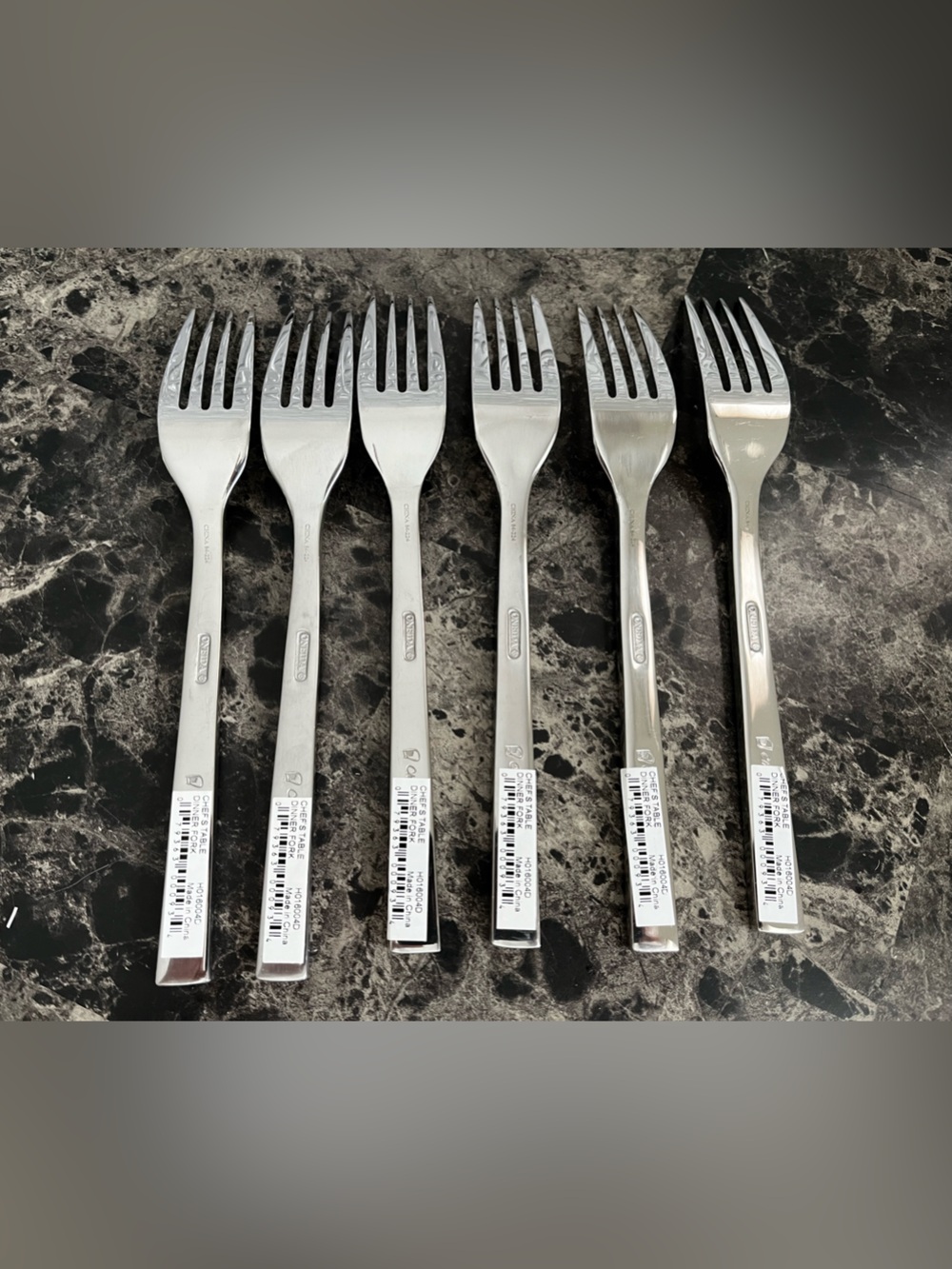 Oneida Chefs Table Salad Fork Stainless Steel Quality Engraved Signature Set of6